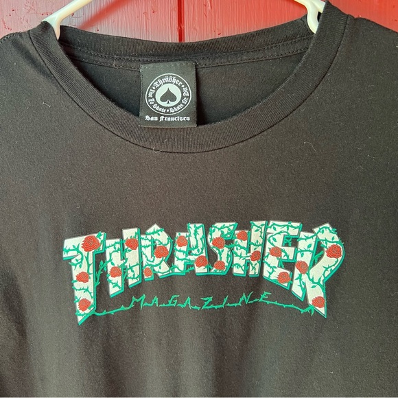Thrasher Black Tee with Graphic Design - Picture 2 of 3